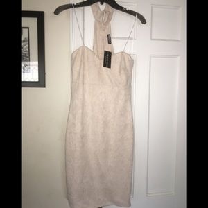 Fashion Nova- Cream Suede Dress with choker